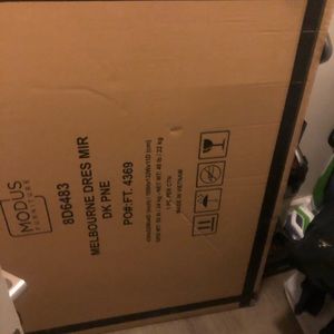 Dark pine mirror dresser